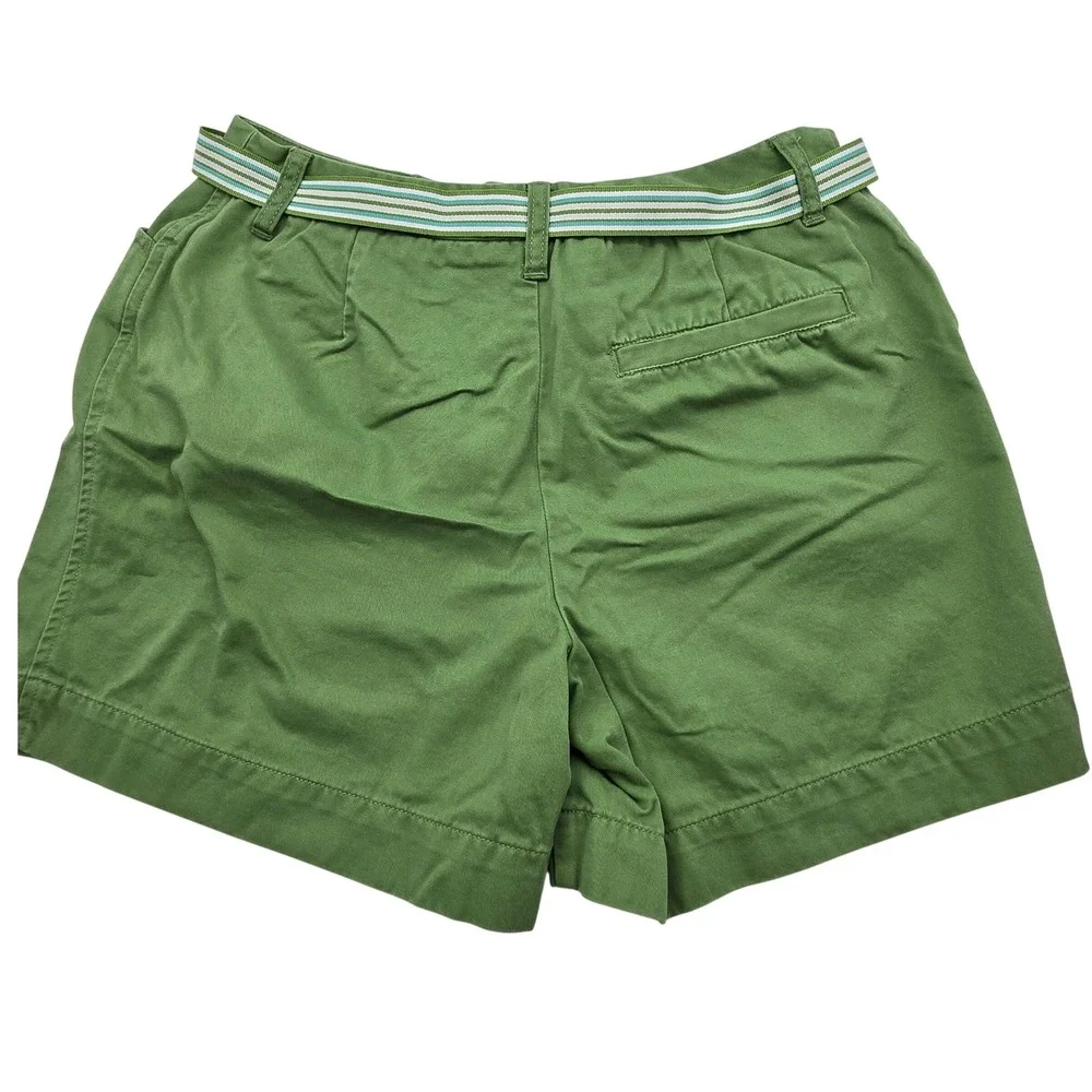 Vintage‎ Cherokee Women's Green Chino Shorts with Belt Size 10